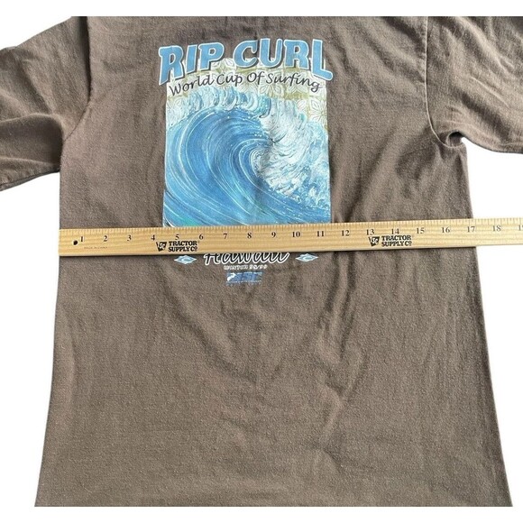 Vintage Y2K Rip Curl Surf Rare Big Logo Beach‎ Skateboarding T-Shirt Brown Small - Picture 9 of 11